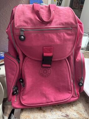 Kipling Alcatraz II 18" Wheeled Laptop Rolling Backpack Carry On Luggage Pink